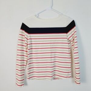Boden Johnnie‎ B Gold Glitter Red White Blue Stripe Top